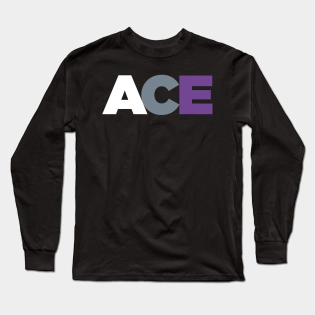 ACE - Asexual Pride Flag Colors Long Sleeve T-Shirt by Wizardmode